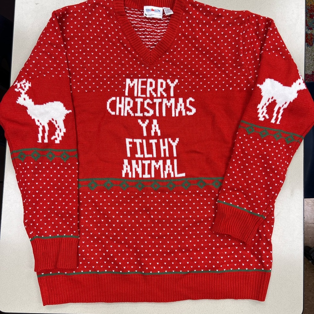 HOME ALONE Merry Christmas Ya Filthy Animal Official Sweater Size XXL